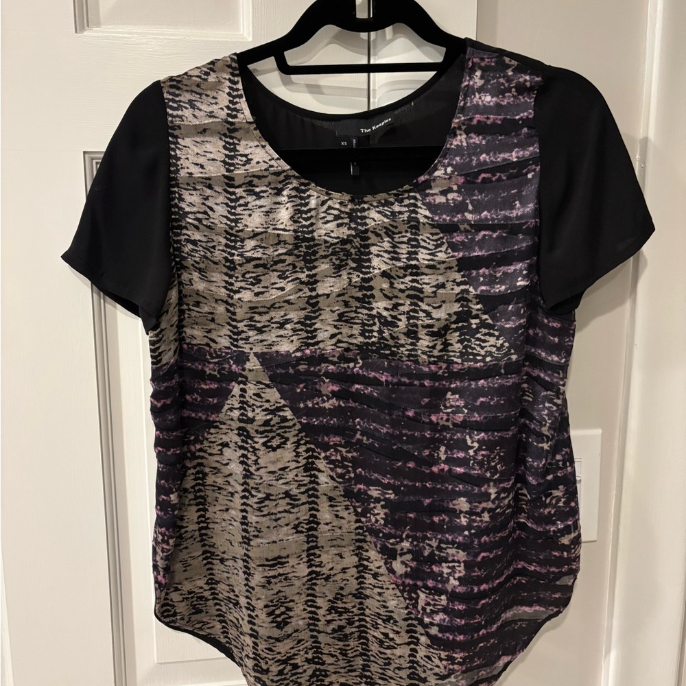 The Kooples Black/Silver/Pink Blouse